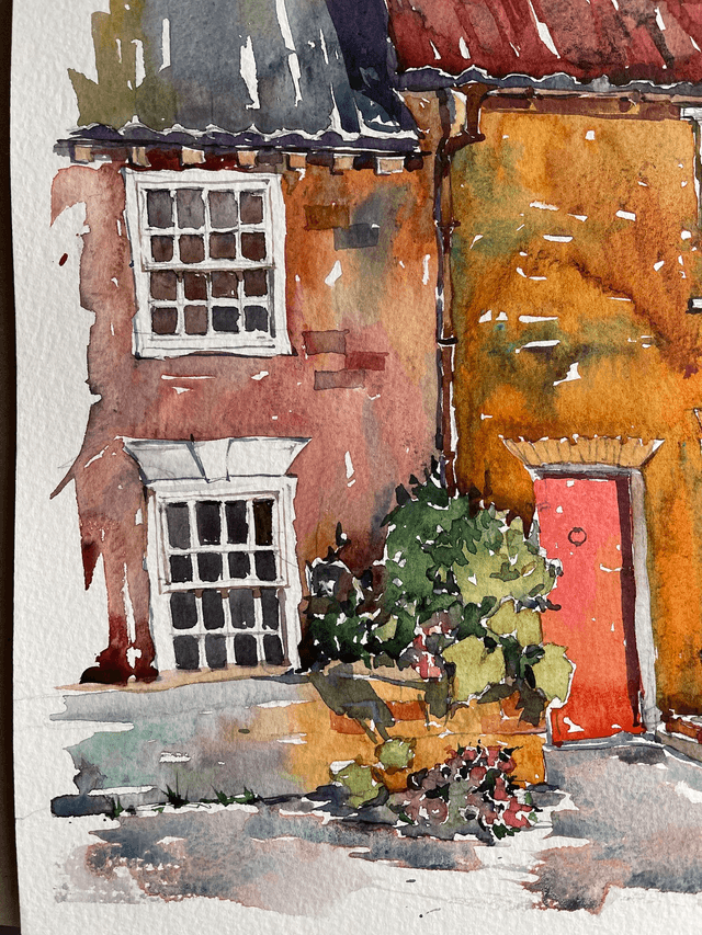 View of Southwold Lighthouse. Original art. Watercolor painting