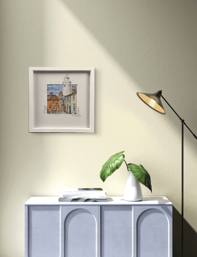 Southwold Lighthouse L.e. print & hand-drawing signed in frame