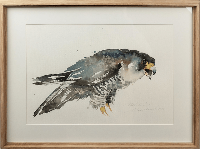Sparrowhawk on the hunt. Original watercolour
