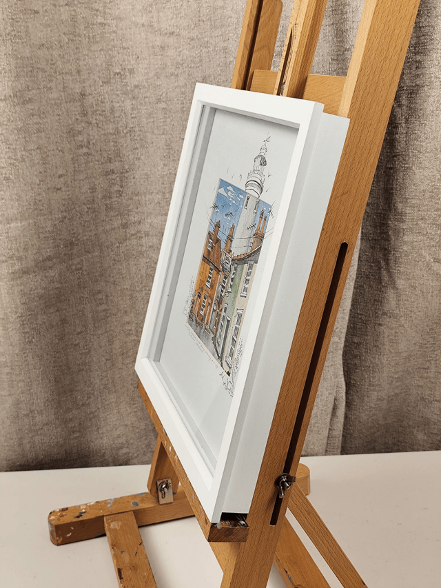 Southwold Lighthouse L.e. print & hand-drawing signed in frame