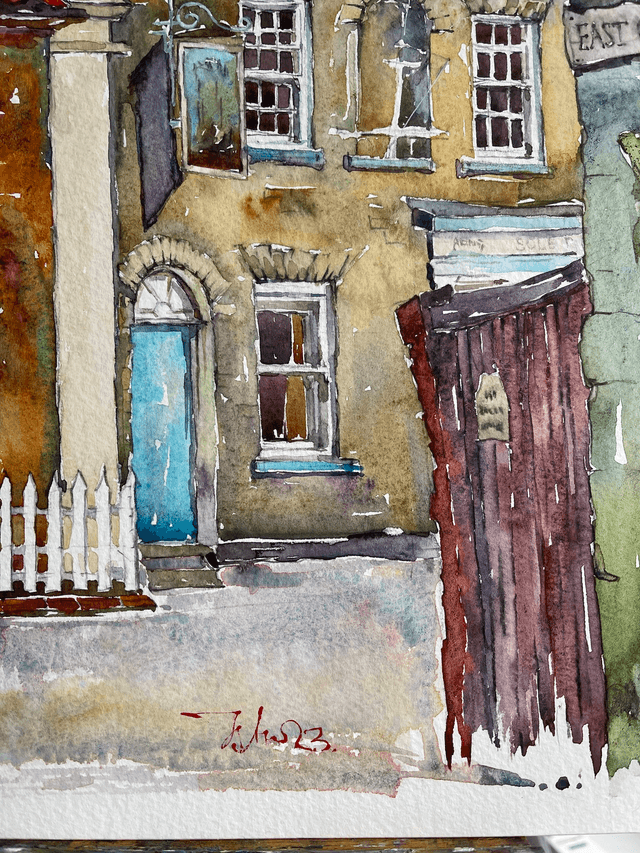 View of Southwold Lighthouse. Original art. Watercolor painting