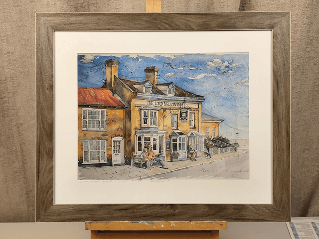 The Lord Nelson Inn Southwold. Limited edition print in frame
