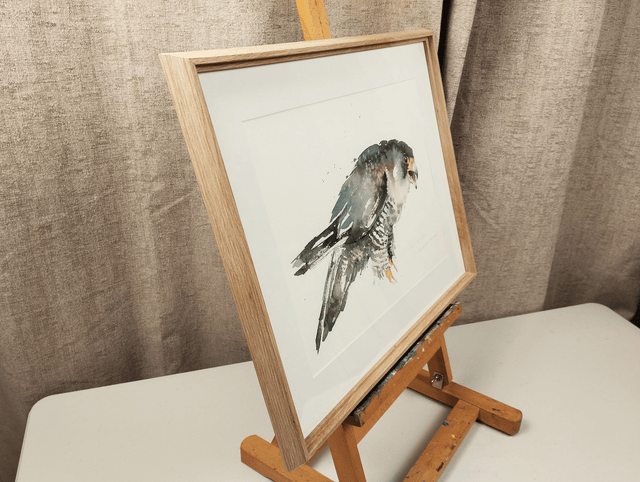 Sparrowhawk on the hunt. Original watercolour