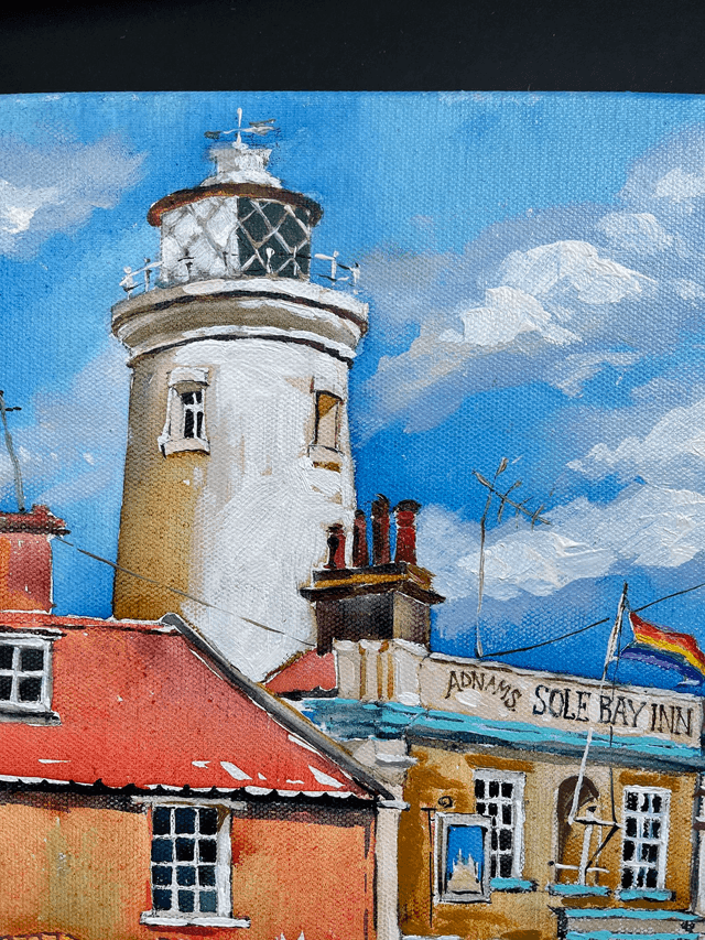 Southwold LightHouse. Original oil painting on canvas. 3D effect